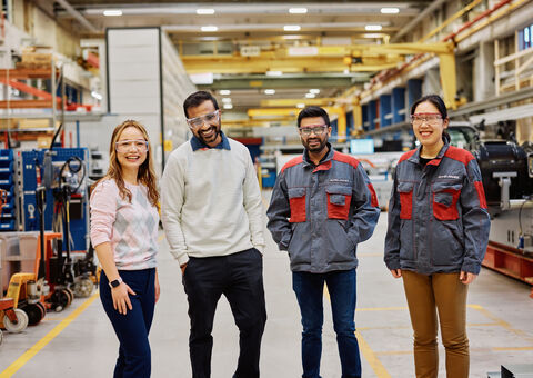 Konecranes employees at a factory
