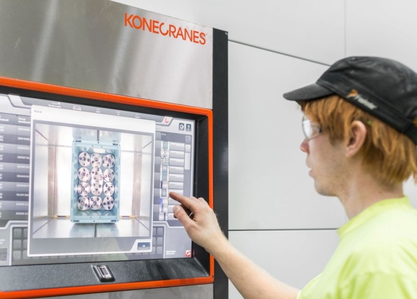 Man using Agilon warehouse automation system.